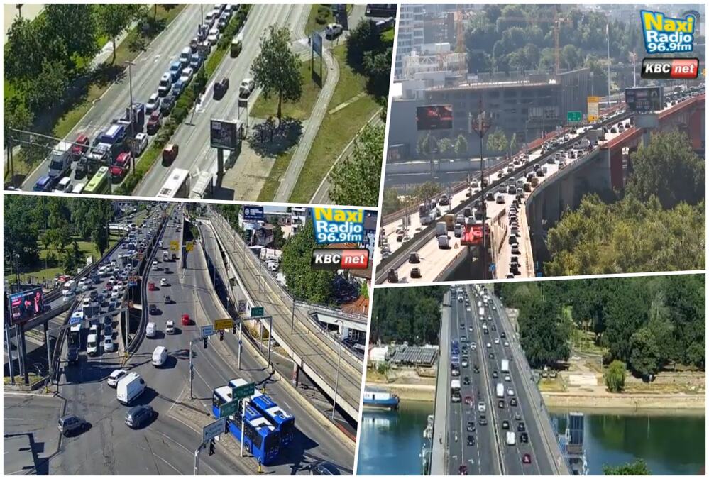 DUGE KOLONE NA BRANKOVOM ZA NOVI BEOGRAD: Većih gužvi nema, sve teče, GSP ide normalno (FOTO)