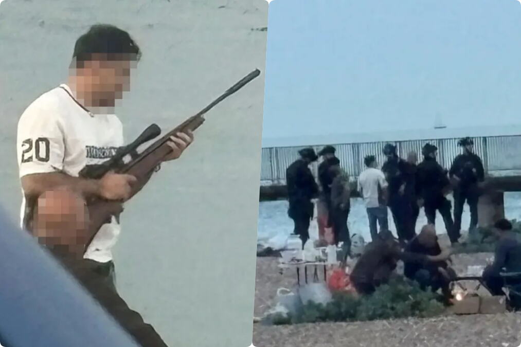 MUŠKARAC SA PUŠKOM NA PLAŽI! Građani HITNO zvali policiju, a onda je usledilo nešto potpuno neočekivano! (FOTO)