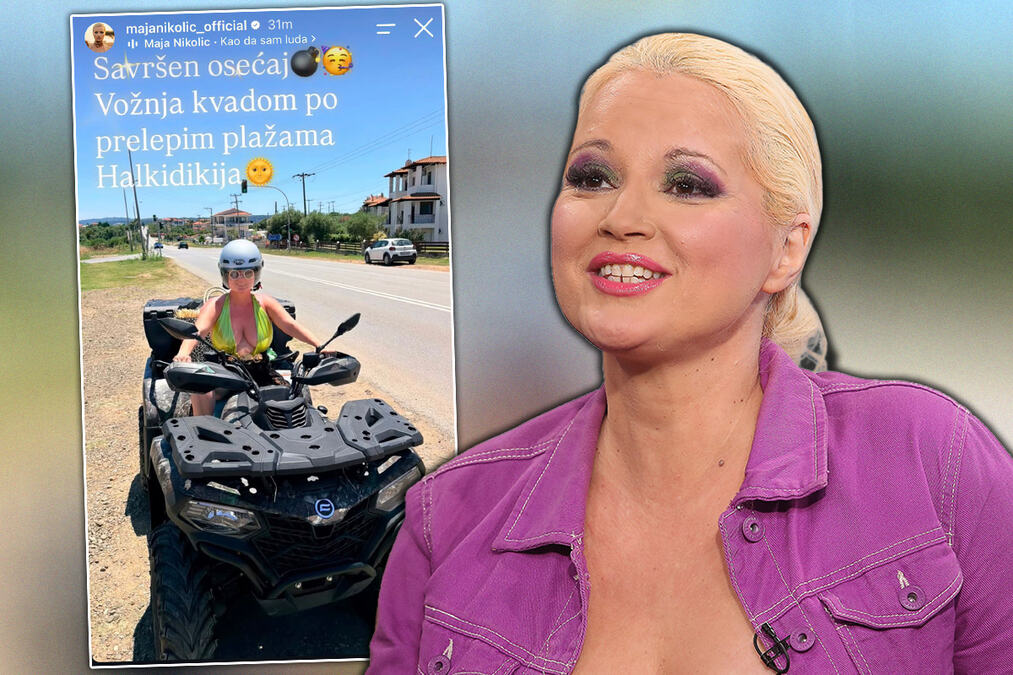 SVI SU ČEKALI SAMO DA VIDE ČIME SE MAJA VOZA NA MORU! Pevačica izgorela na kvadu, stavila kacigu, ali bujne grudi izgoreše