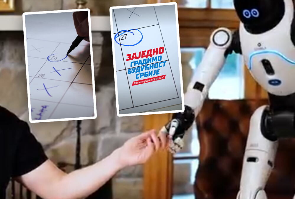 ROBOT PRILAZI I VUČIĆU DAJE OLOVKU! Predsednik podelio hit snimak na Instagramu, pa ljude pozvao na veliki skup u Beogradu (VIDEO)