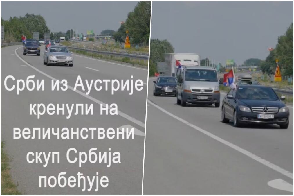 MAESTRALNO! SRBI IZ AUSTRIJE KRENULI ZA BEOGRAD! U nepreglednoj koloni krenuli da podrže predsednika Vučića, VIJORE SE SRPSKE ZASTAVE na putu ka skupu! (VIDEO)