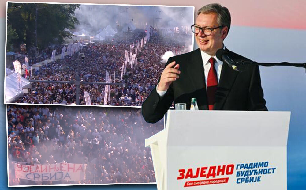"ZA SRBIJU SE BORIM, ZA SRBIJU ŽIVIM" Predsednik Vučić podelio kadrove sa skupa i uputio snažnu poruku: "Volim Srbiju više nego bilo šta na kugli zemaljskoj!"