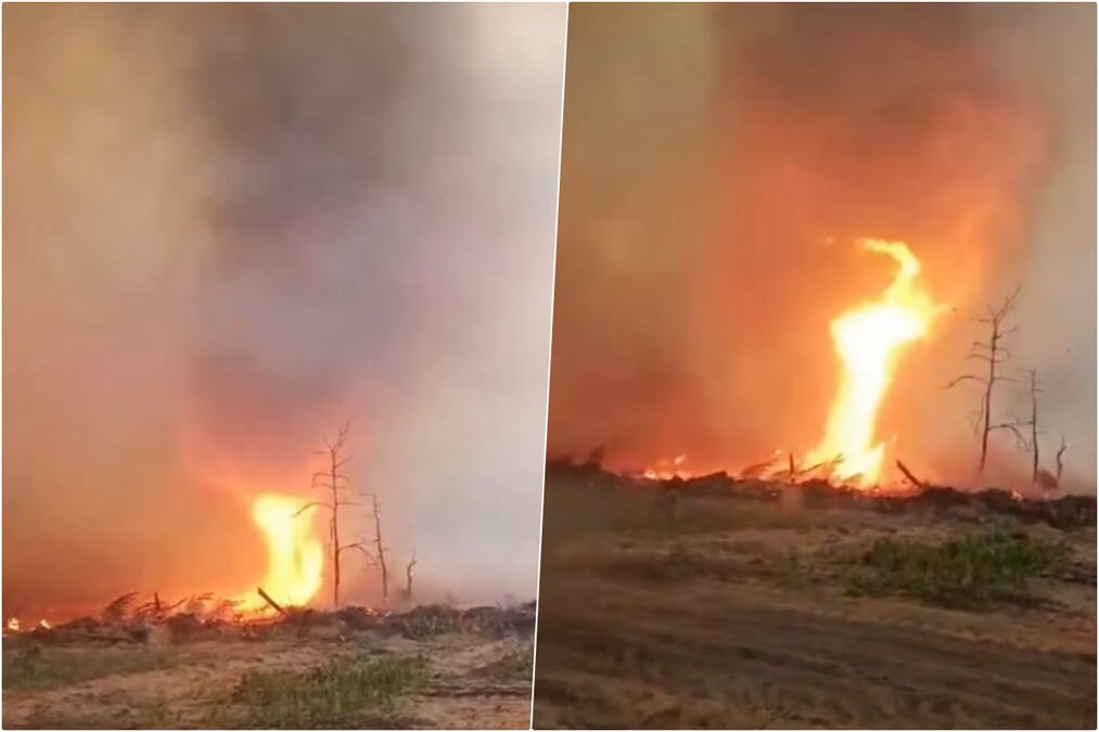 VATRENI TORNADO DIVLJA OKO ČERNOBILJA! Dramatičan snimak iz Ukrajine, ruski napadi izazvali pakao: Plamena neman guta sve pred sobom u zoni isključenja (VIDEO)