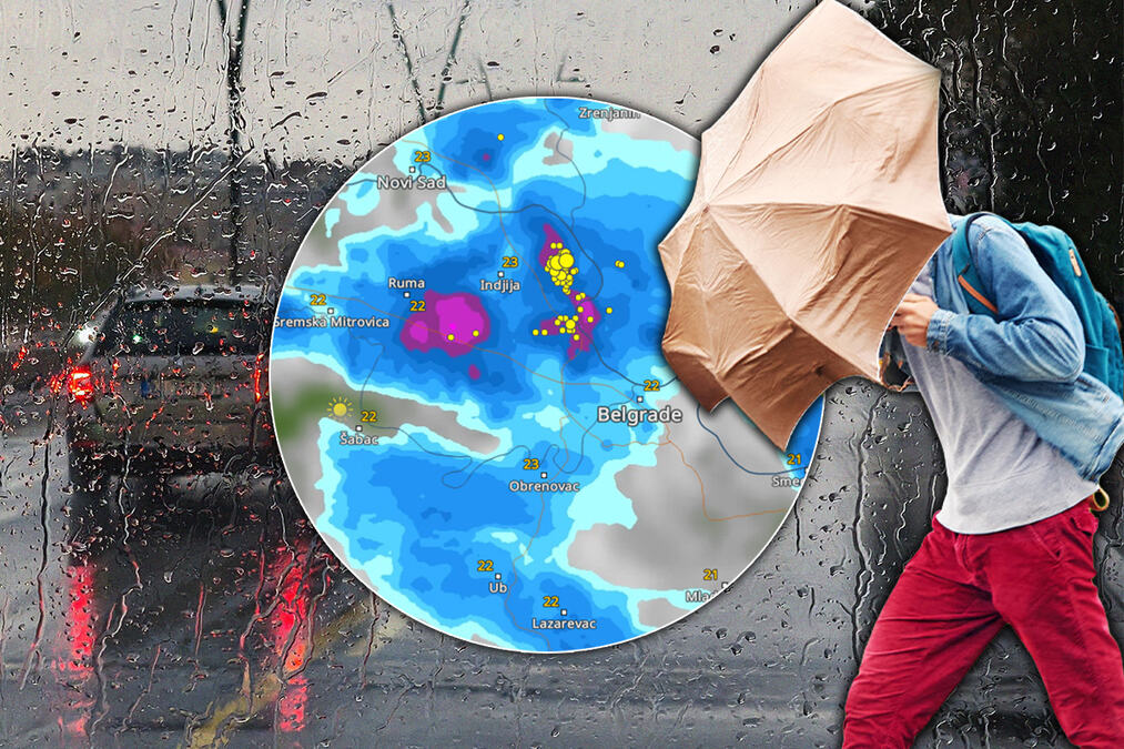 NEVREME STIGLO DO BEOGRADA! Tući će ceo dan, RHMZ izdao hitno upozorenje i upalio meteoalarm - radarski snimci pokazuju kretanje oluje iz sata u sat (MAPE)