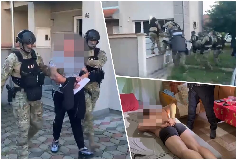POGLEDAJTE KAKO SU UHAPŠENI POLICAJCI KRIJUMČARI: Specijalci im upali u kuće, oduzeta vozila, telefoni i keš (foto, video)