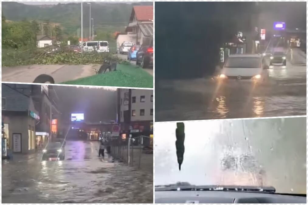 SNIMCI I SLIKE KOJI POKAZUJU SVU SNAGU NEVREMENA U SRBIJI Drveće padalo na kuće i puteve, u ovom mestu aktivirana i PROTIVGRADNA ODBRANA, grad zatrpava dvorišta