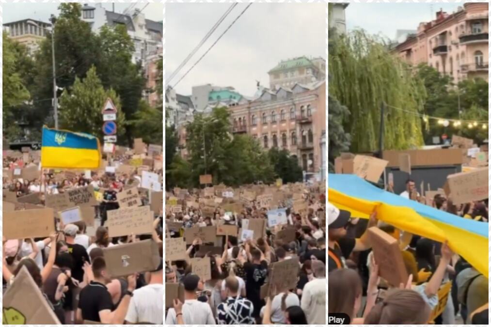 DEMONSTRACIJE ŠIROM UKRAJINE! Hiljade ljudi već četvrti dan na ulicama, traže smenu Sirskog: "Vojnici služe narodu Ukrajine, a ne vrhovnom komandantu" (VIDEO)