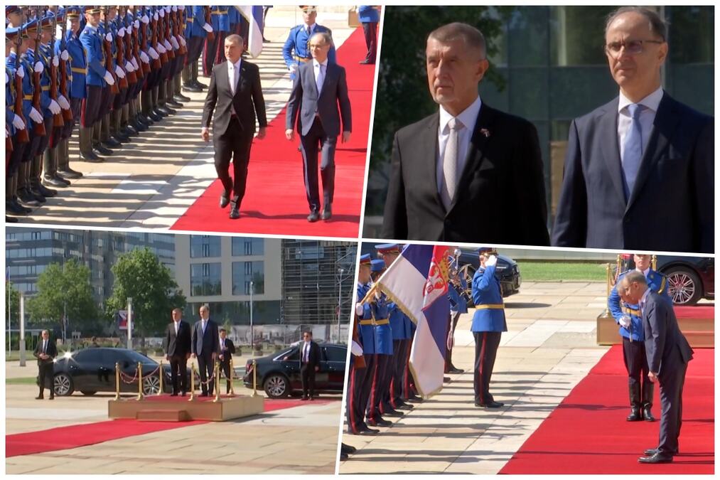 UŽIVO SVEČANI DOČEK ISPRED PALATE SRBIJA: Premijer Macut dočekao češkog premijera Babiša uz najviše počasti (FOTO)