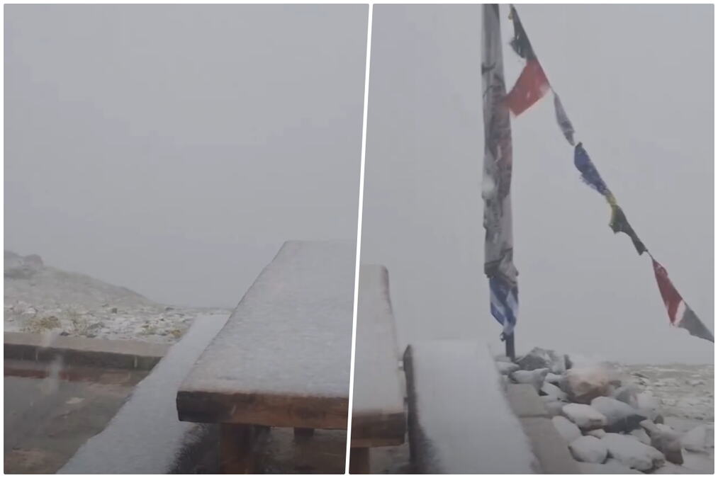 SAD JE BILO 40 STEPENI, A POGLEDAJTE OVO! Sneg veje na Olimpu u Grčkoj, prizor ostavio sve u šoku (VIDEO)