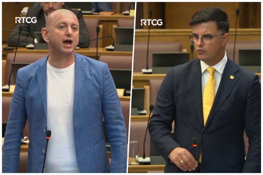"NAJVEĆA SI BITANGA U PARLAMENTU!" Pogledajte kako se ministar ZALETEO na Milana Kneževića u prenosu sednice Skupštine CG: Poslanici skakali da spreče tuču!