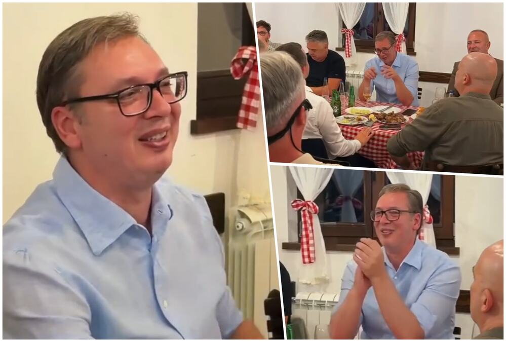VUČIĆ OBJAVIO SNIMAK IZ KAFANE! Pevalo se uz "Ja sam momče sa Kosova", "Za Ljiljanu" i "Lazaricu", predsednik pokazao delić atmosfere sa druženja (VIDEO)