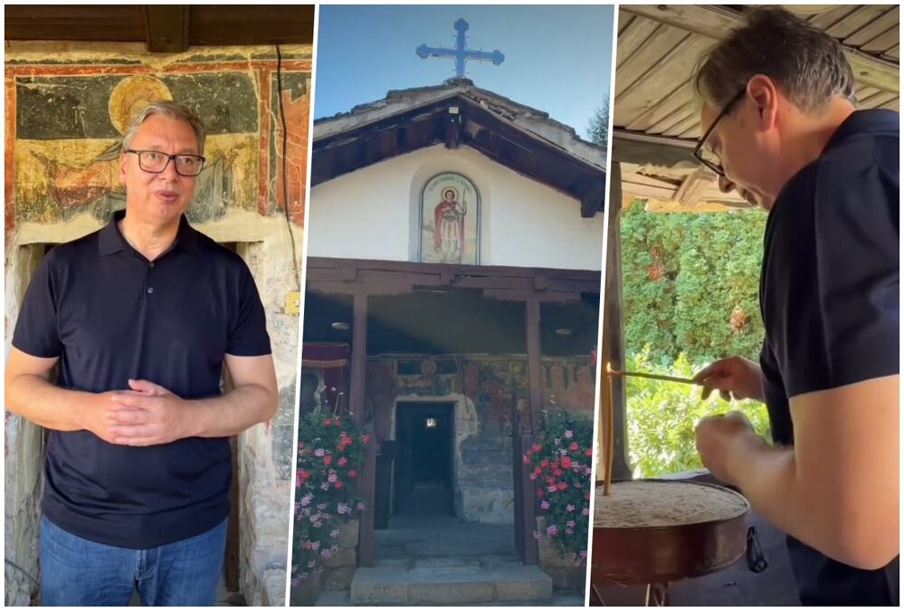 VUČIĆ OBIŠAO MANASTIR SVETOG ĐORĐA! Predsednik poručio iz svetinje: Naš dug precima i zavet budućim generacijama da ovo blago ostane sačuvano (VIDEO)