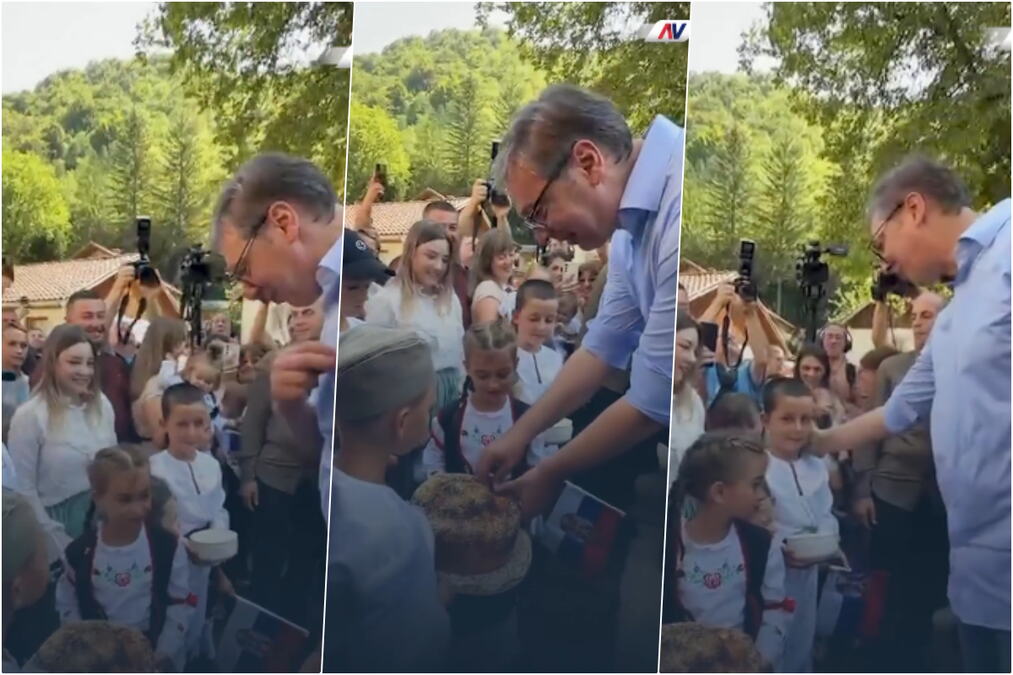 "ŠTO TI LEPO TA ŠAJKAČA STOJI" Vučića deca u Republici Srpskoj dočekala raširenih ruku: Da su nam sva deca živa i zdrava, a Jakovu srećan rođendan (VIDEO)