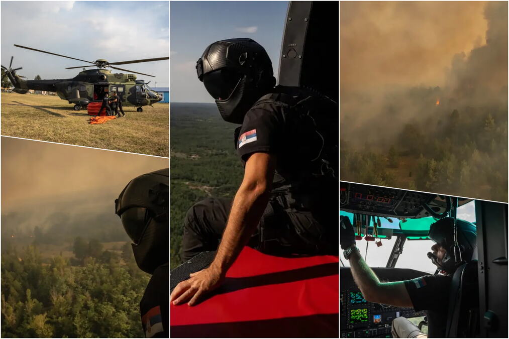 "Dok vatra ne stane, oni ne staju!" Pogledajte kako izgleda borba sa vatrenom stihijom u Deliblatskoj peščari iz helikoptera (FOTO/VIDEO)