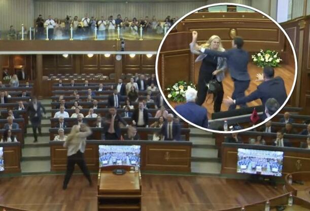 ALJBINA KURTIJA GAĐALI JAJIMA USRED SKUPŠTINE! Haos na sednici, prekinut rad parlamenta, reagovalo i obezbeđenje!