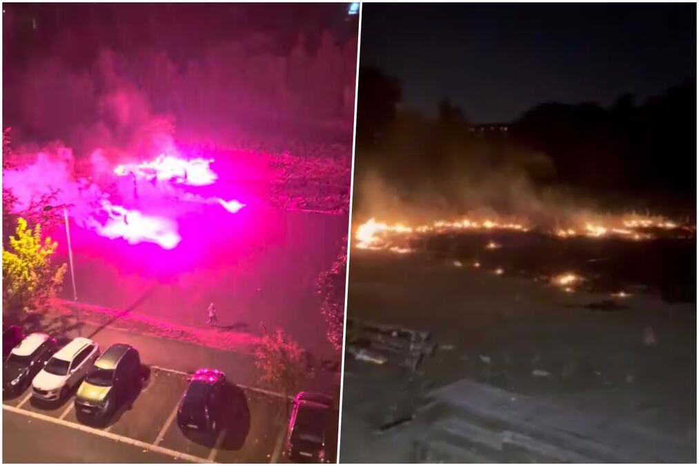 "DA LI JE BRE OVO MOGUĆE?!" Snimak s društvenih mreža razbesneo Beograđane: Mladići napravili bakljadu u naselju Stepan Stepanović, pa IZAZVALI POŽAR (VIDEO)