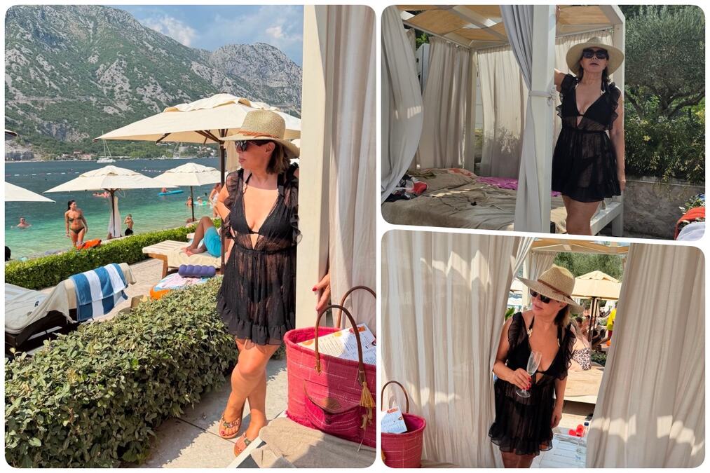 PAPARACO! Neda Ukraden uhvaćena u svom omiljenom „relax“ izdanju u Boki: Uživala pod baldahinom uz čašu šampanjca