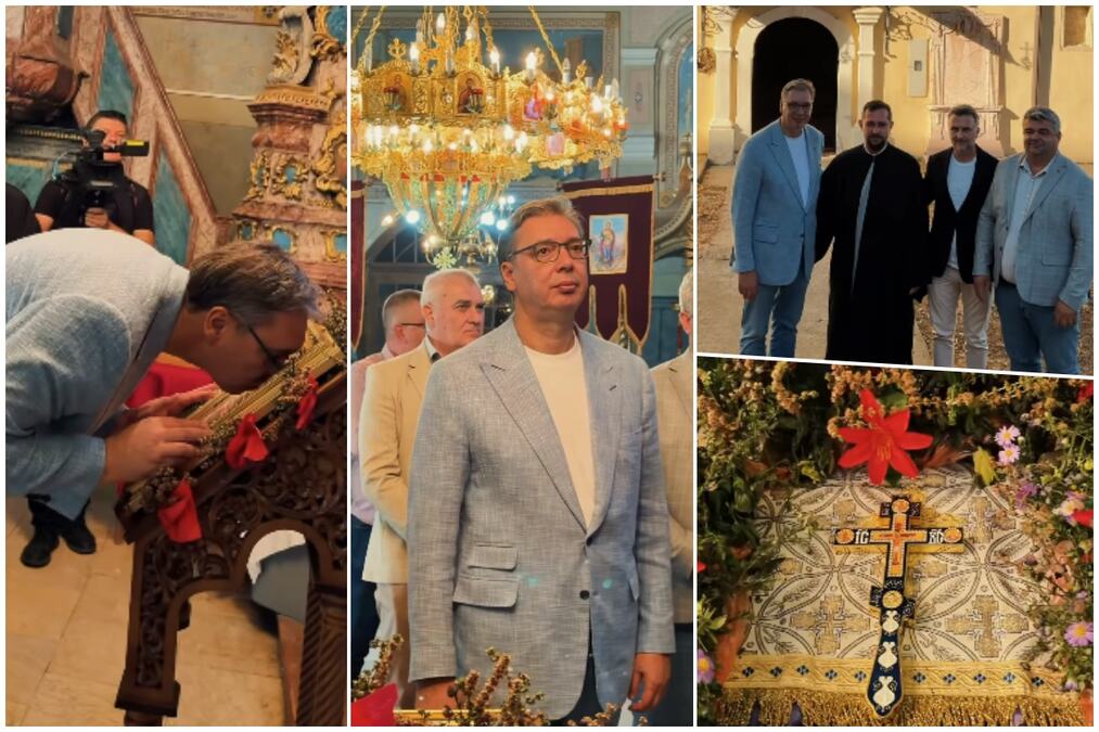 VUČIĆ U CRKVI SVETOG NIKOLE U IRIGU: Kada čovek uđe u hram, oseti mir i tišinu koja podseća na najvažnije – da čuvamo svoju veru, svoju tradiciju i svoje korene
