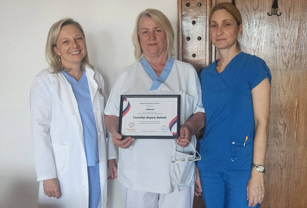 NAGRAĐENA BORKA VIĆIĆ IZ ZC LOZNICA: Priznanje "Milosrdna sestra - Darja Aleksandrovna Korobkina"