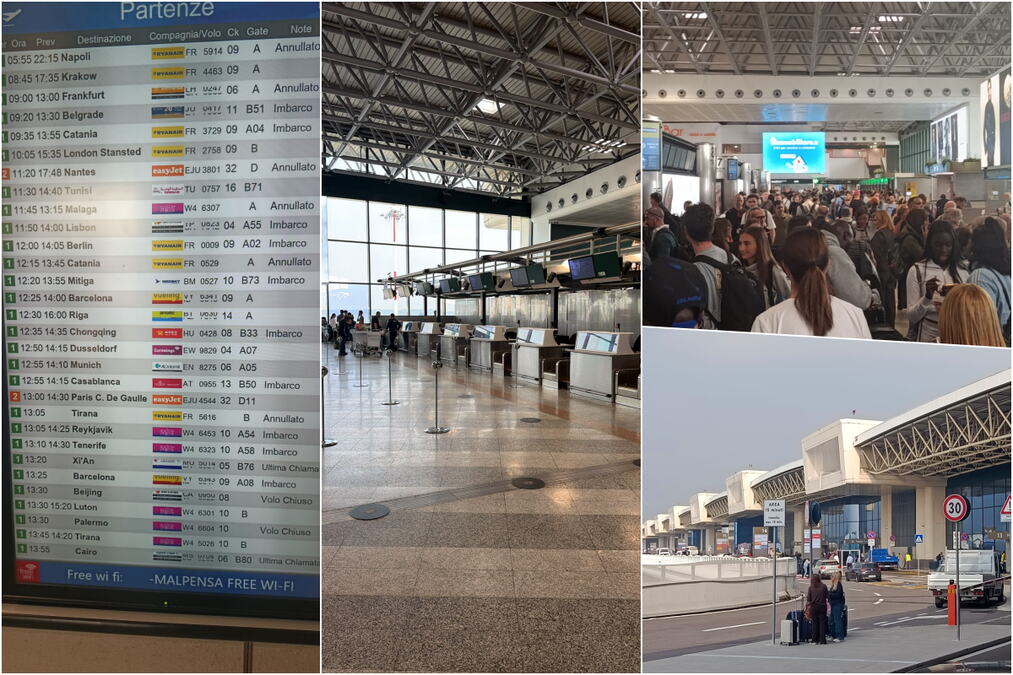 KURIR NA AERODROMU U MILANU! Kvar u sistemu napravio haos širom zemlje, drama na licu mesta: "Table su prazne, letovi otkazani, čeka se satima" (FOTO/VIDEO)