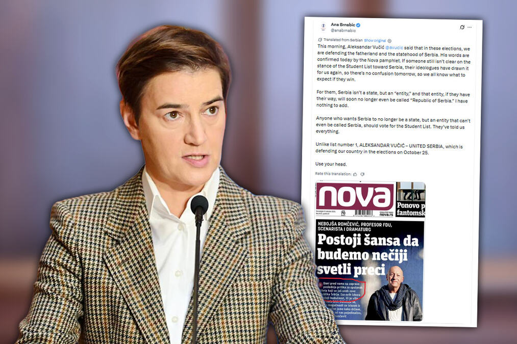 "PAMET U GLAVU, SVE SU NAM REKLI" Brnabić ukazala "da sutra ne bude zabune": Za Studentsku listu Srbija nije država, već "entitet"?!