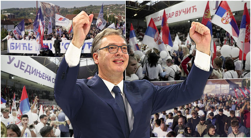 HALA "BORAC" U ČAČKU PREPUNA, NA HILJADE LJUDI ČEKA VUČIĆA: Skup liste "Ujedinjena Srbija", fantastična atmosfera u gradu na Moravi (FOTO)