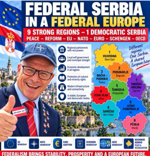 ALBANSKI I BLOKADERSKI LOBISTA ISCRTAO NOVE GRANICE SRBIJE! Felinger objavio plan rasparčavanja naše zemlje! POZVAO 'STUDENTE' DA RASPRAVLJAJU O TOM MODELU