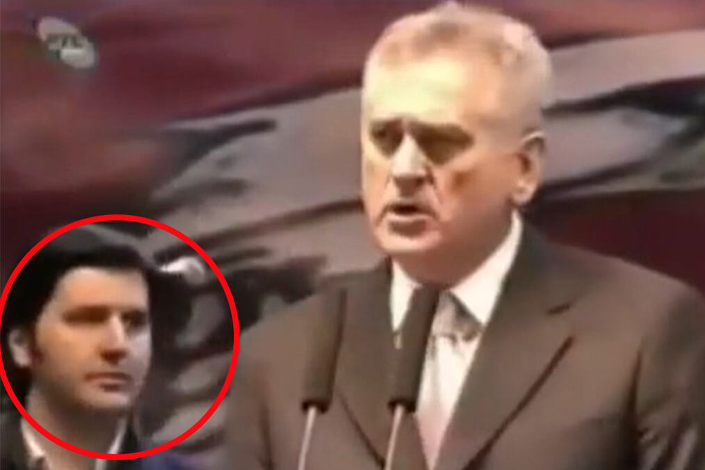 PA KO TO ČUVA LEĐA TOMI NIKOLIĆU: Ma da li je to Dejan Bodiroga, kandidat 'Studentske liste', na bini sa zamenikom predsednika SRS?! (VIDEO)