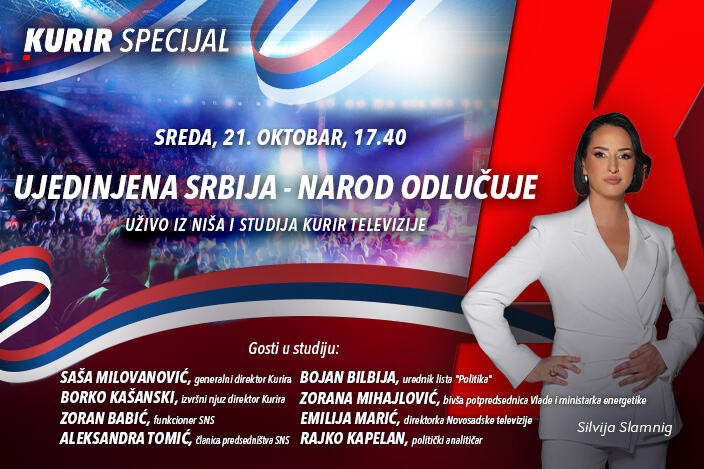 KURIR SPECIJAL “UJEDINJENA SRBIJA – NAROD ODLUČUJE”: uživo iz Niša i studija Kurir televizije – sreda, 21. oktobar, od 17.40