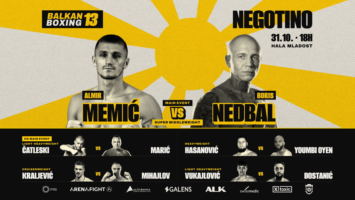 OVO SU SVE BORBE ZA BALKAN BOXING 13: Almir Memić "main event", prštaće u meču Srbina i Hrvata!