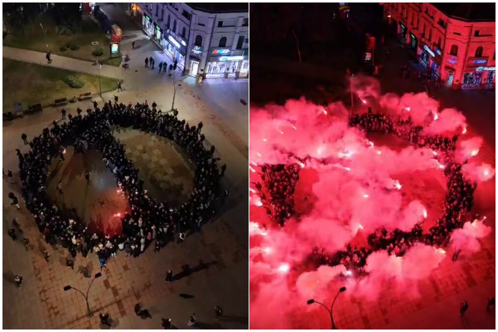 NESTVARAN PRIZOR U ČAČKU! Građani telima formirali zaokružen broj 1, a onda je usledio spektakl (VIDEO)