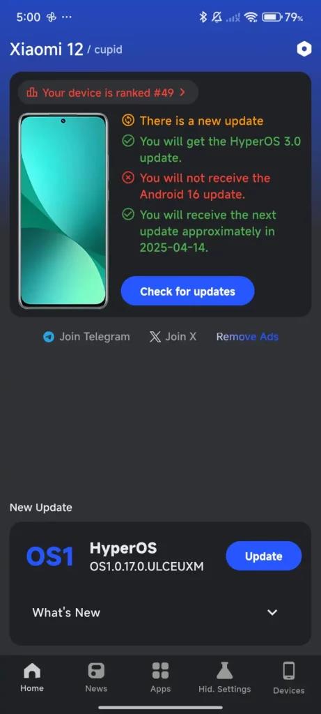 Xiaomi telefon sa HyperOS 3