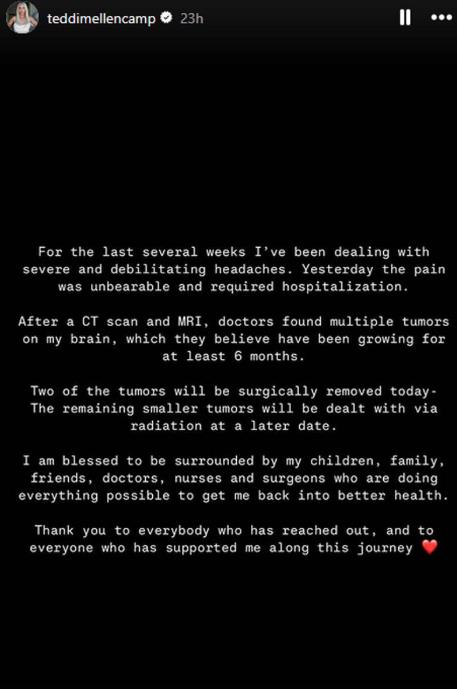 Tedi Melenkamp slučajno otkrila da ima tumore na mozgu 7.png