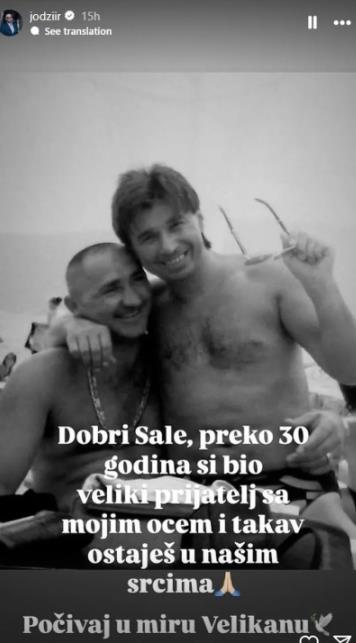 Jodžir se oprostio od Saše Popovića nikad viđenom fotografijom
