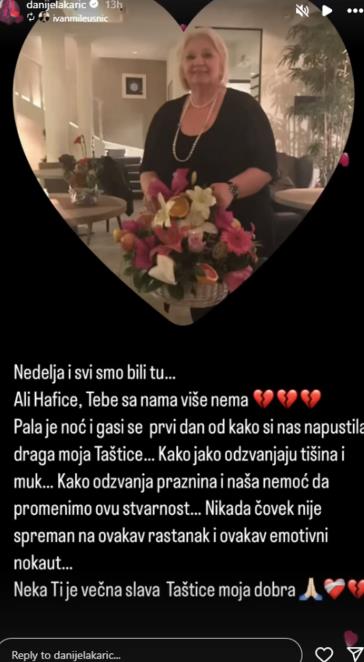 Ivan Mileusnić se dirljivim rečima oprostio od Hafe Karić