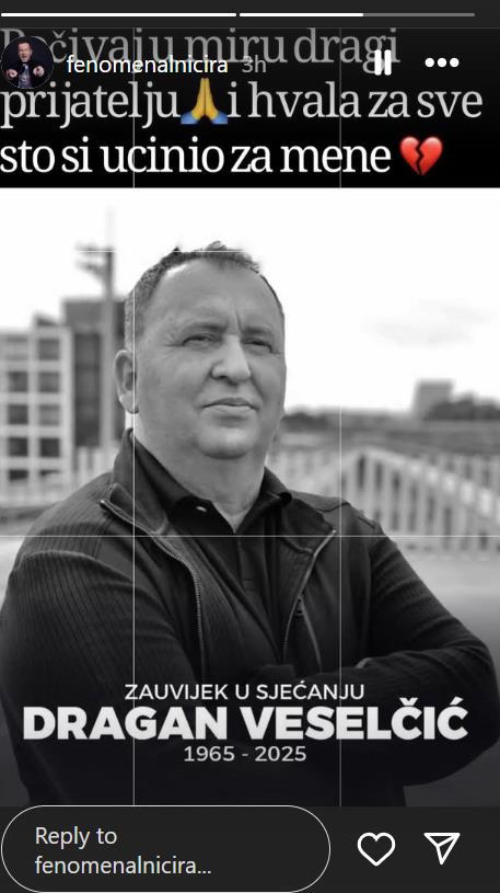 Cira se oprotio od prijatelja