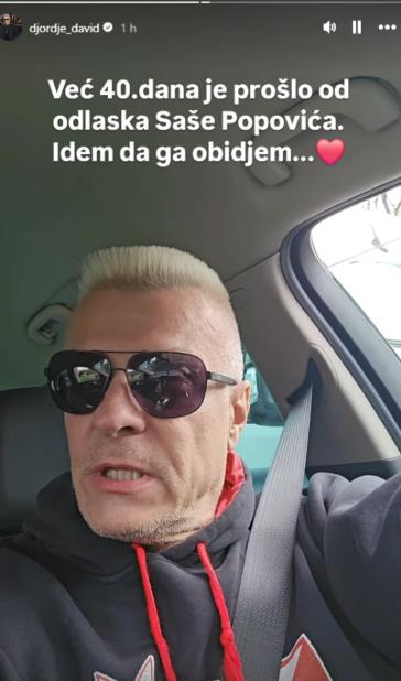 Đorđe David se snima dok odlazi na Sašin grob