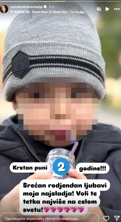 Anastasija čestitala sestriću rođendan