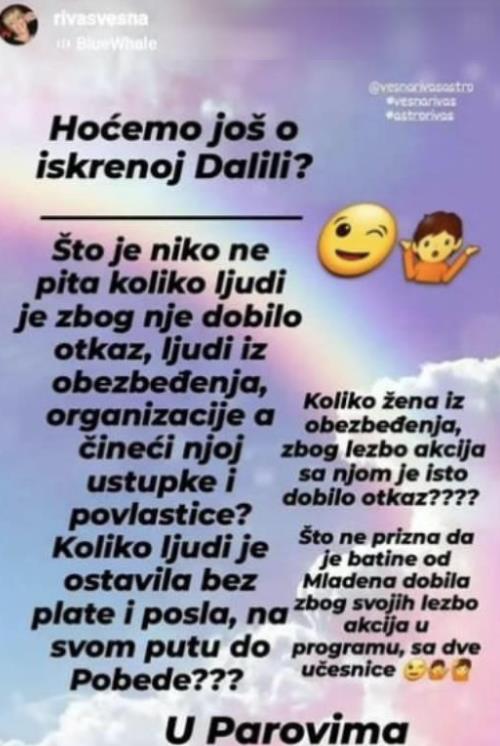 Vesna Rivas raskrinkala Dalilu