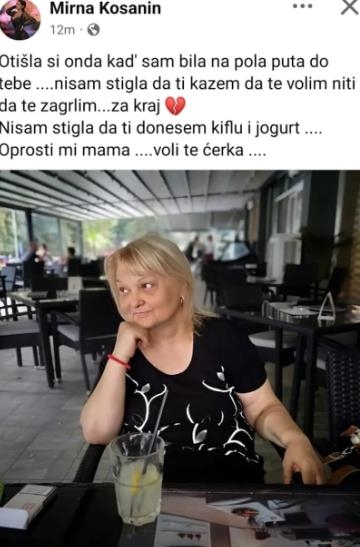 Umrla majka pevačice Mirne Košanin