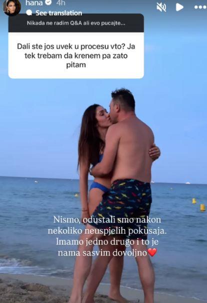 Hana Hadžiavdagić odustala od vantelesne oplodnje