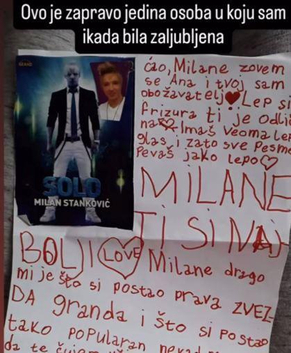 Milan Stanković, pismo obožavateljke