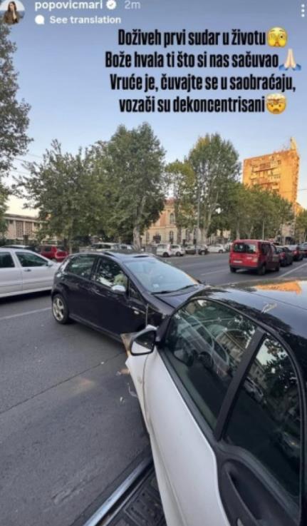 Marija Popović doživela saobraćajku