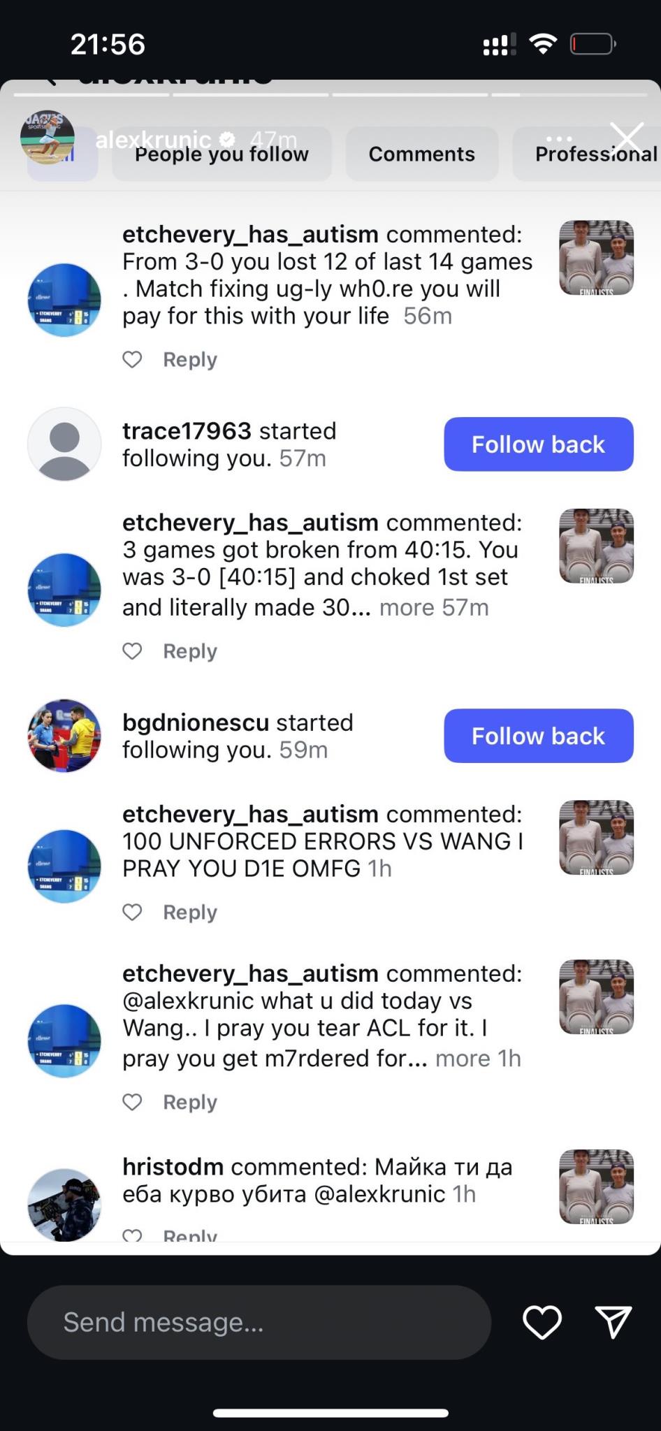 Pretnje smrću Aleksandri Krunić