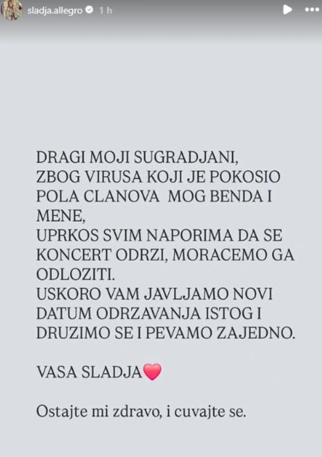 Slađa Alegro ima virus