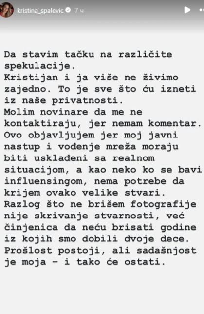 "VIŠE NE ŽIVIMO ZAJEDNO" Kristina i Kristijan Golubović definitivno nisu više zajedno! Otkrila sve detalje: Stavljam tačku, budućnost je samo moja!