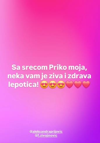 Milica Todorović čestitala Priji na rođenju deteta