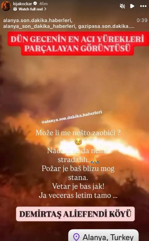 Kiju Kockar zahvatio požar