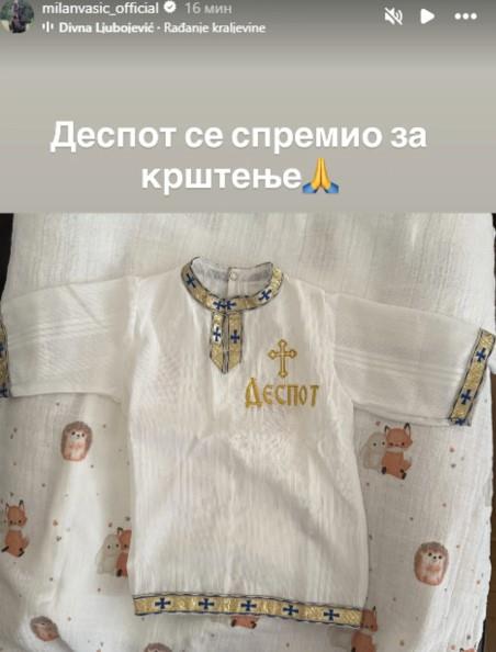 Milan Vasić krsti sina