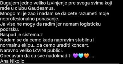 Ana Nikolić slavi rođendan na nastupu Bobana Rajovića